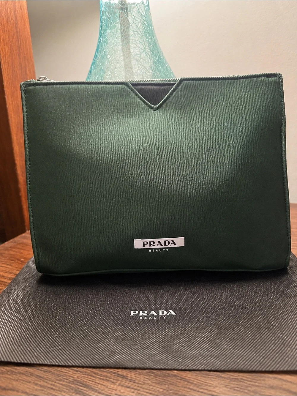 Prada Green Beauty Pouch
